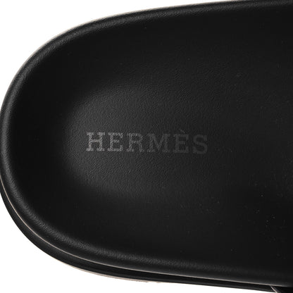 Hermes Calfskin Womens Chypre Sandals 37.5 Black 7 of 9