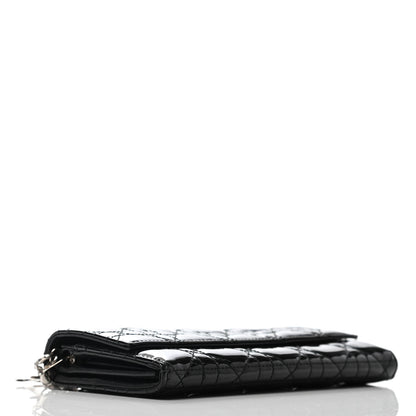 Christian Dior Patent Cannage Rendez-vous Chain Wallet Black 3 of 4