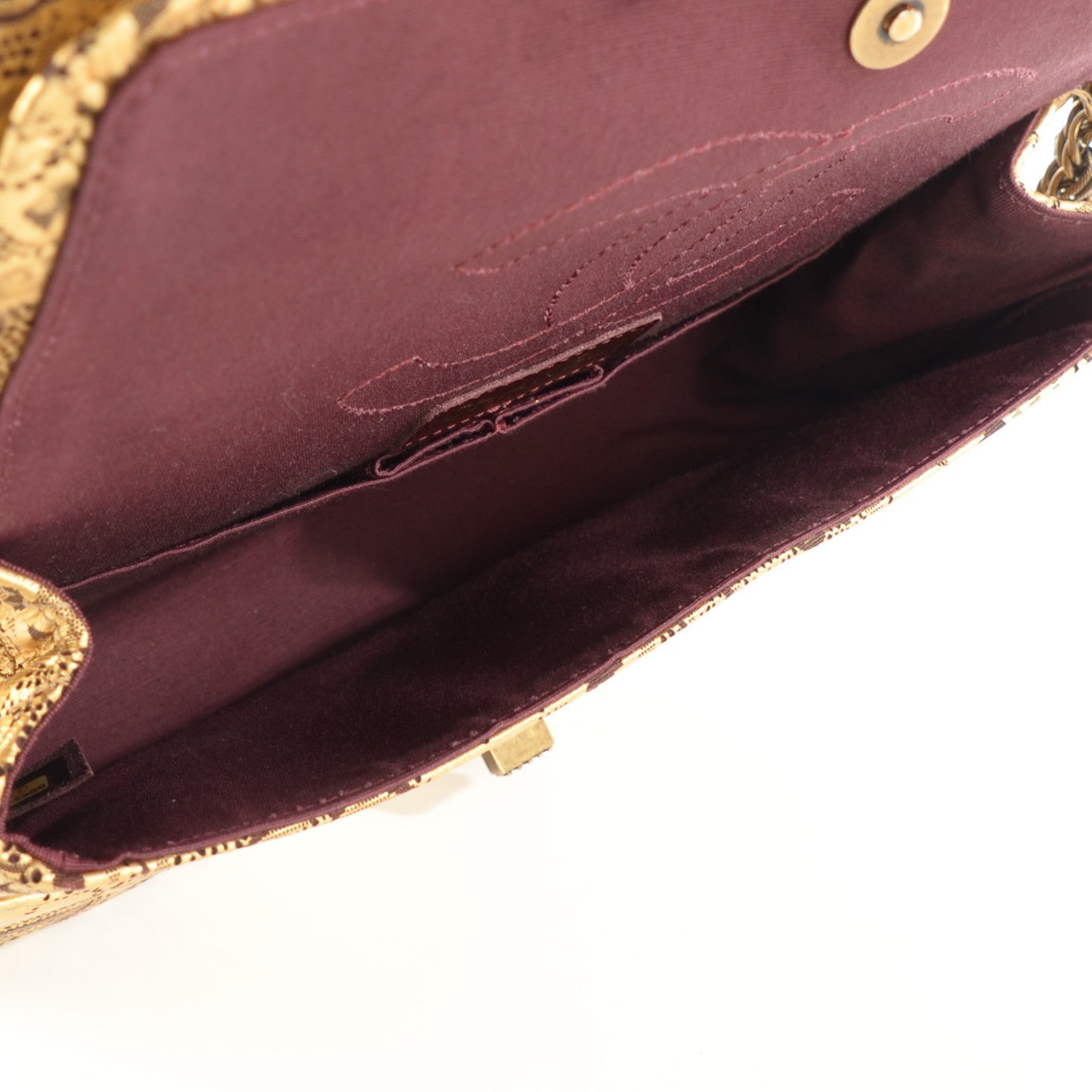 Chanel Buffalo Hand Painted Lace 2.55 Reissue 225 Flap Gold 9 of 9