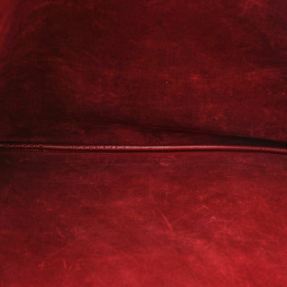Saint Laurent Smooth Calfskin Paris VII Large Flat Hobo Red 6 of 15