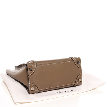 Celine Drummed Calfskin Micro Luggage Souris 4 of 8