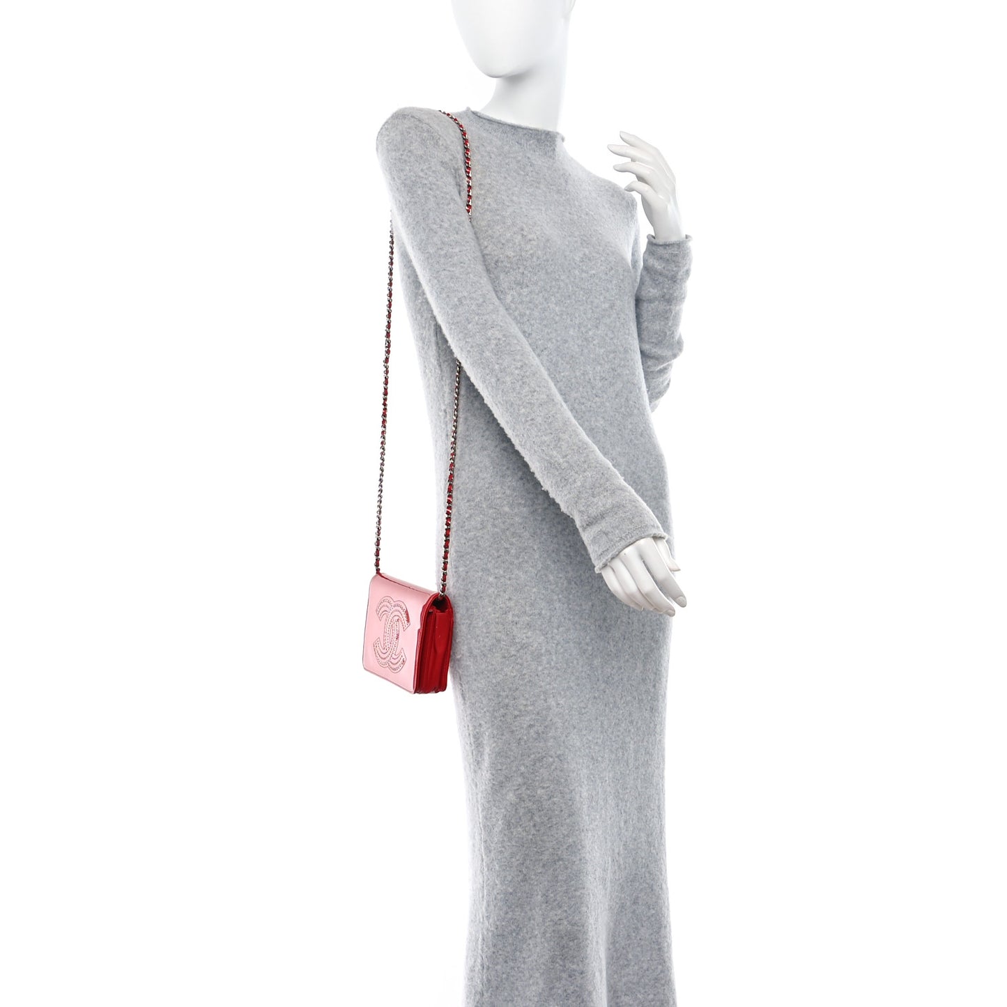 Patent Strass Wallet On Chain WOC Red