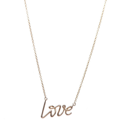 Tiffany 18K Rose Gold Paloma's Graffiti Love Pendant Necklace 1 of 6