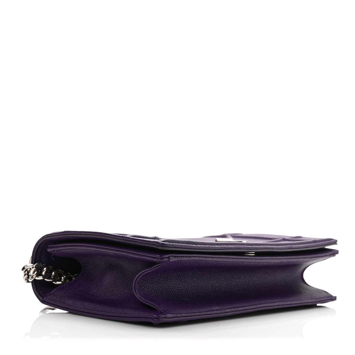 Grained Calfskin Medium Diorama Flap Bag Purple
