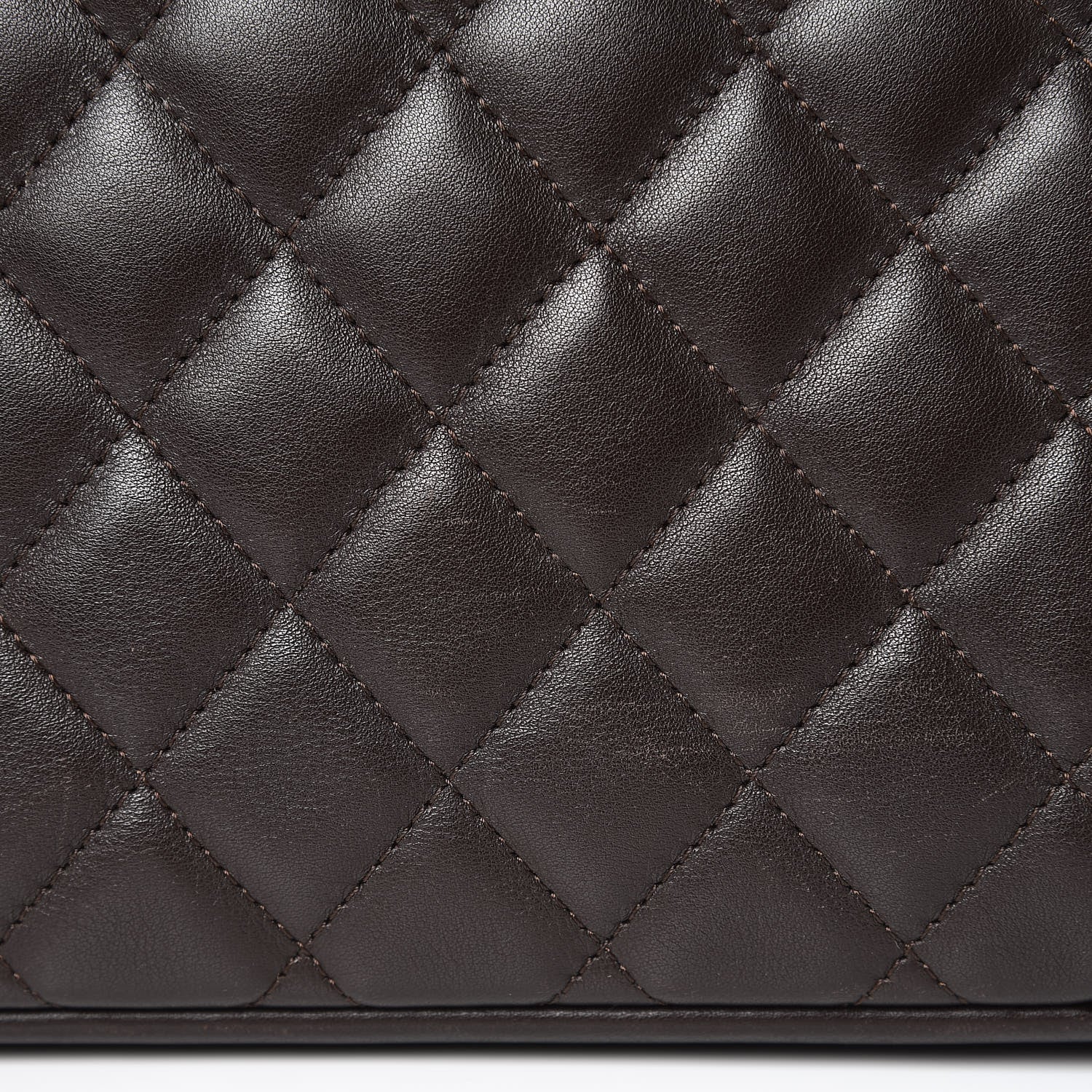 Chanel Calfskin Quilted Large Cambon Tote Brown 12 of 13