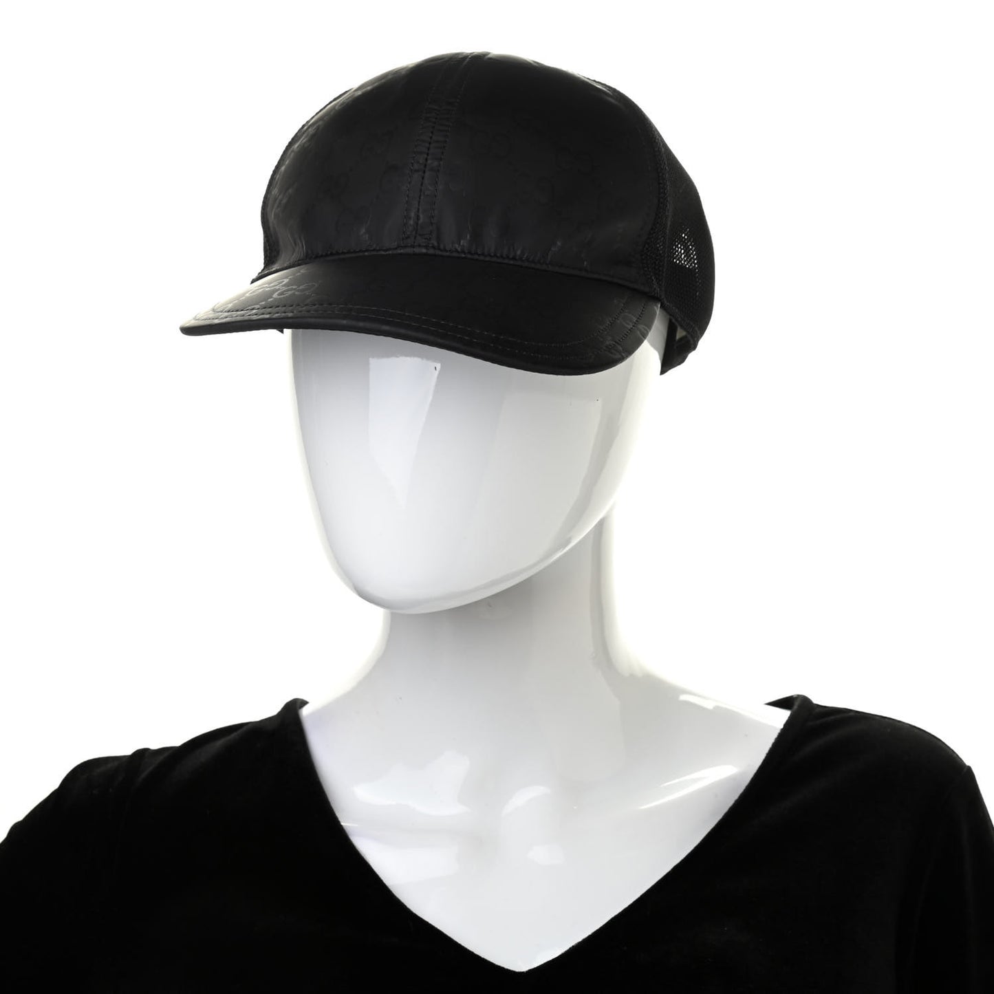 Nylon Monogram Baseball Hat L Black