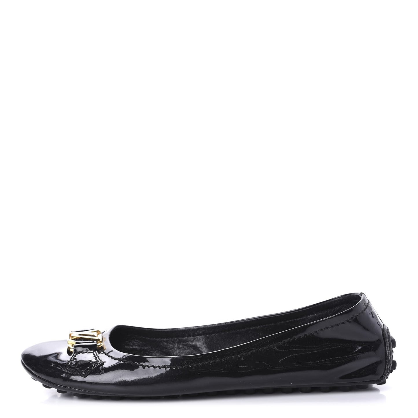 Patent Calfskin Oxford Loafers 37.5 Black