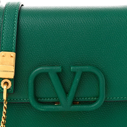 Valentino Garavani Grainy Calfskin Small VSling Shoulder Bag English Green 7 of 9