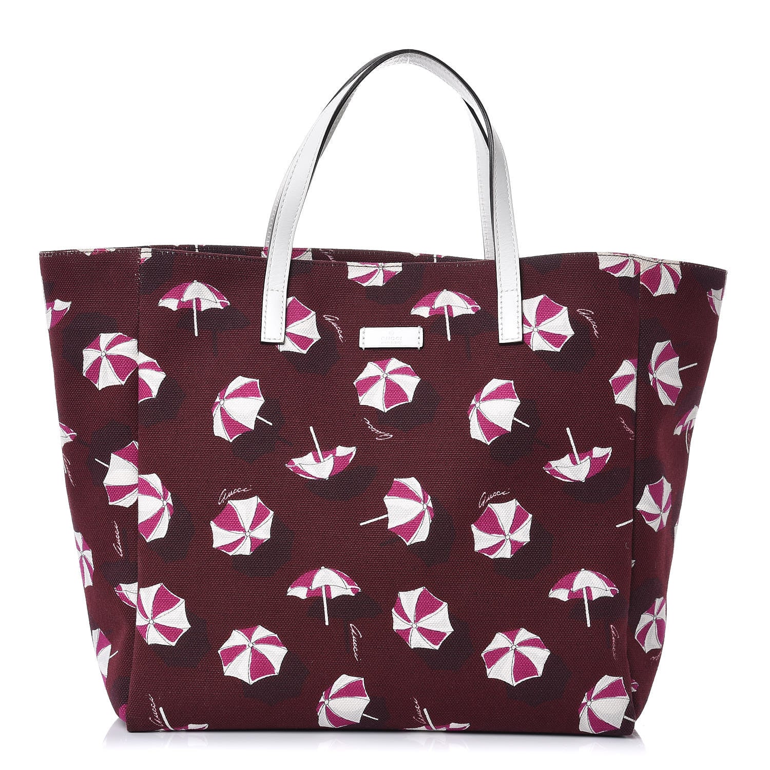 Gucci Canvas Medium Umbrella Tote Red 1 of 13
