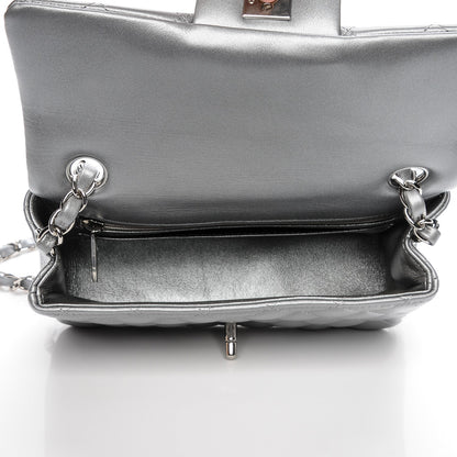 Chanel Metallic Lambskin Quilted Mini Rectangular Flap Silver 5 of 7