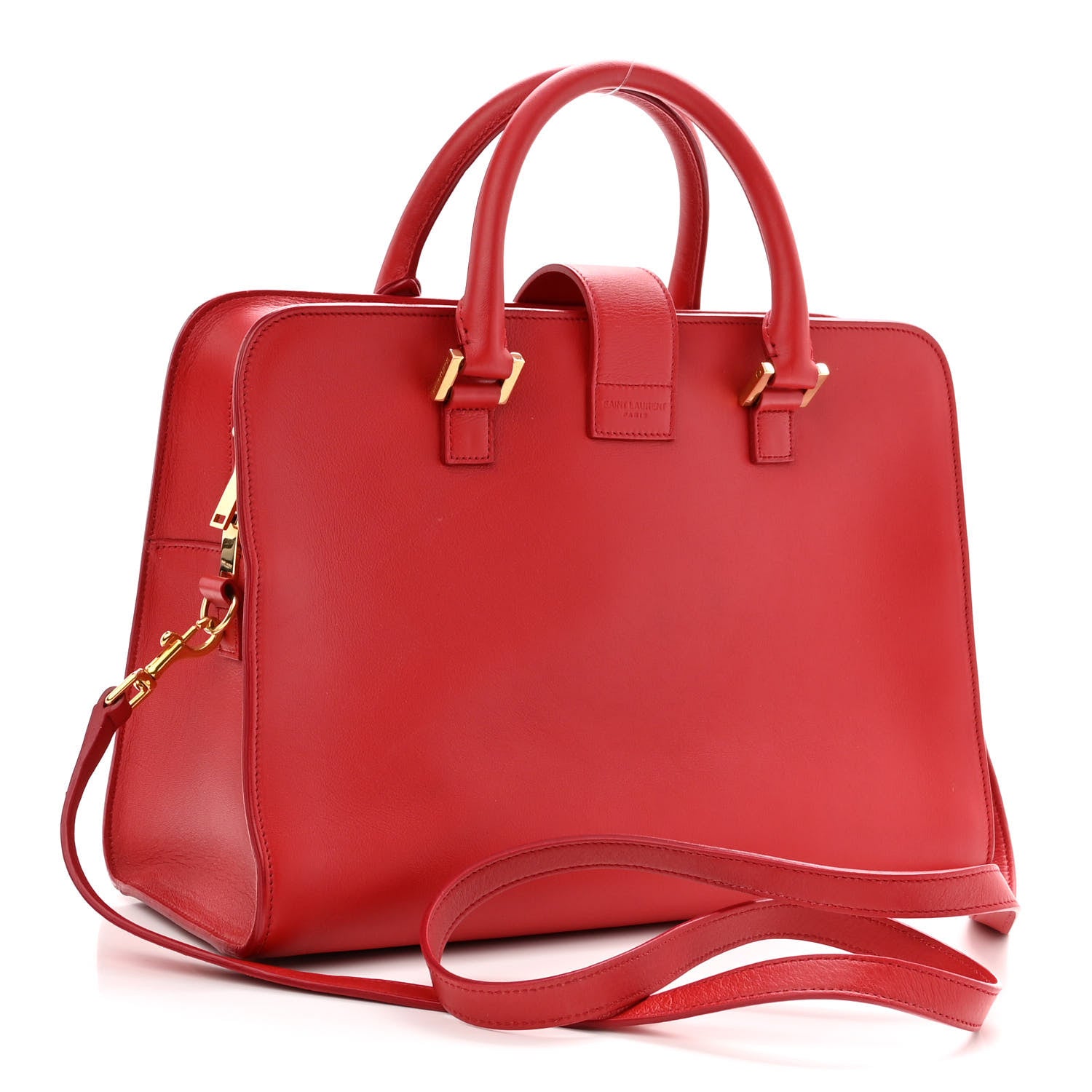 Saint Laurent Calfskin Baby Monogram Cabas Red 4 of 10