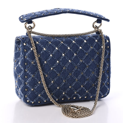 Valentino Garavani Denim Medium Rockstud Spike Shoulder Bag Denim 3 of 9