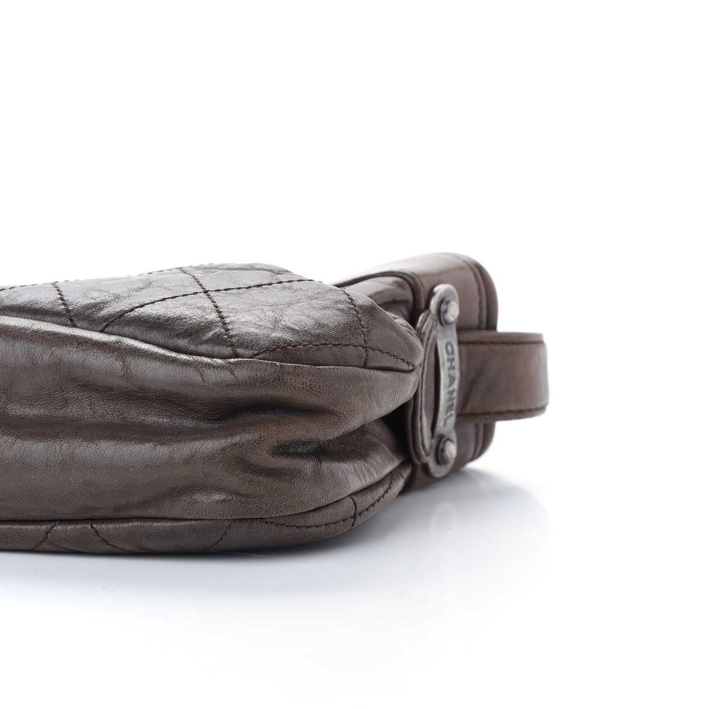 Calfskin Quilted Shoulder Bag Brown