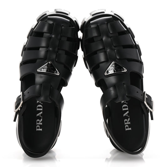 Foam Rubber Triangle Logo Monolith 55mm Cage Sandals 36 Black