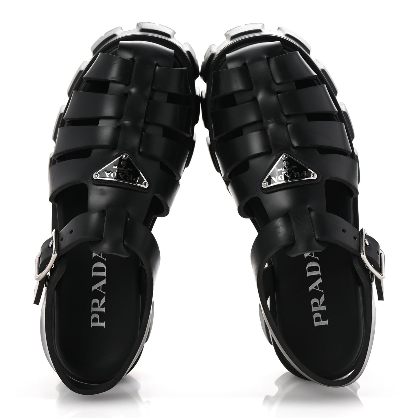 Foam Rubber Triangle Logo Monolith 55mm Cage Sandals 36 Black