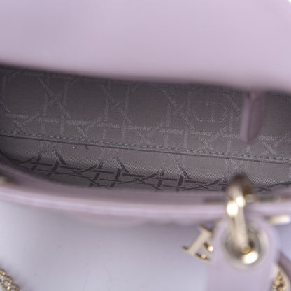 Christian Dior Metallic Lambskin Cannage Mini Lady Dior Lotus 5 of 12