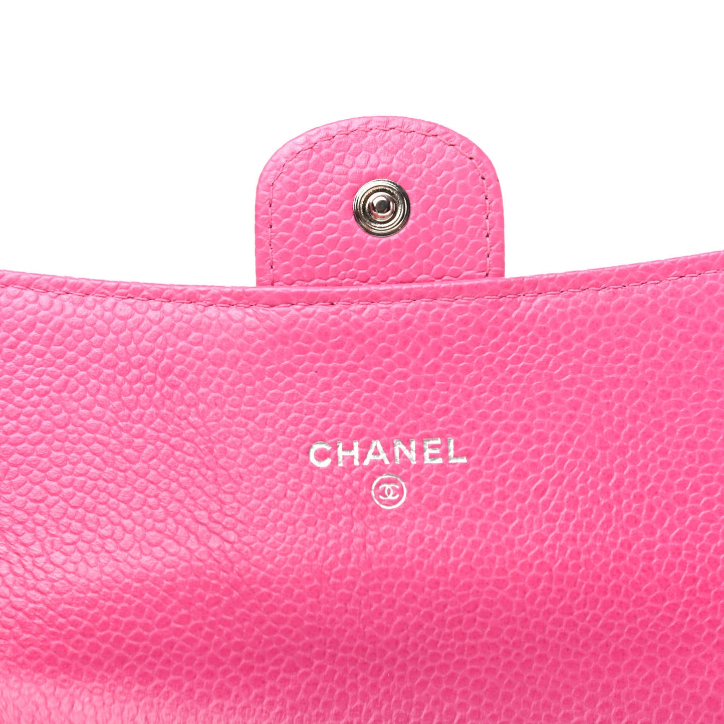 Caviar Quilted Small Flap Wallet Pink