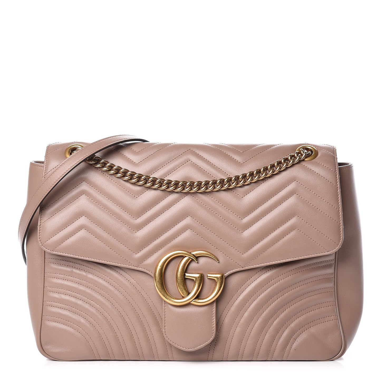 Calfskin Matelasse Large GG Marmont Shoulder Bag Porcelain Rose