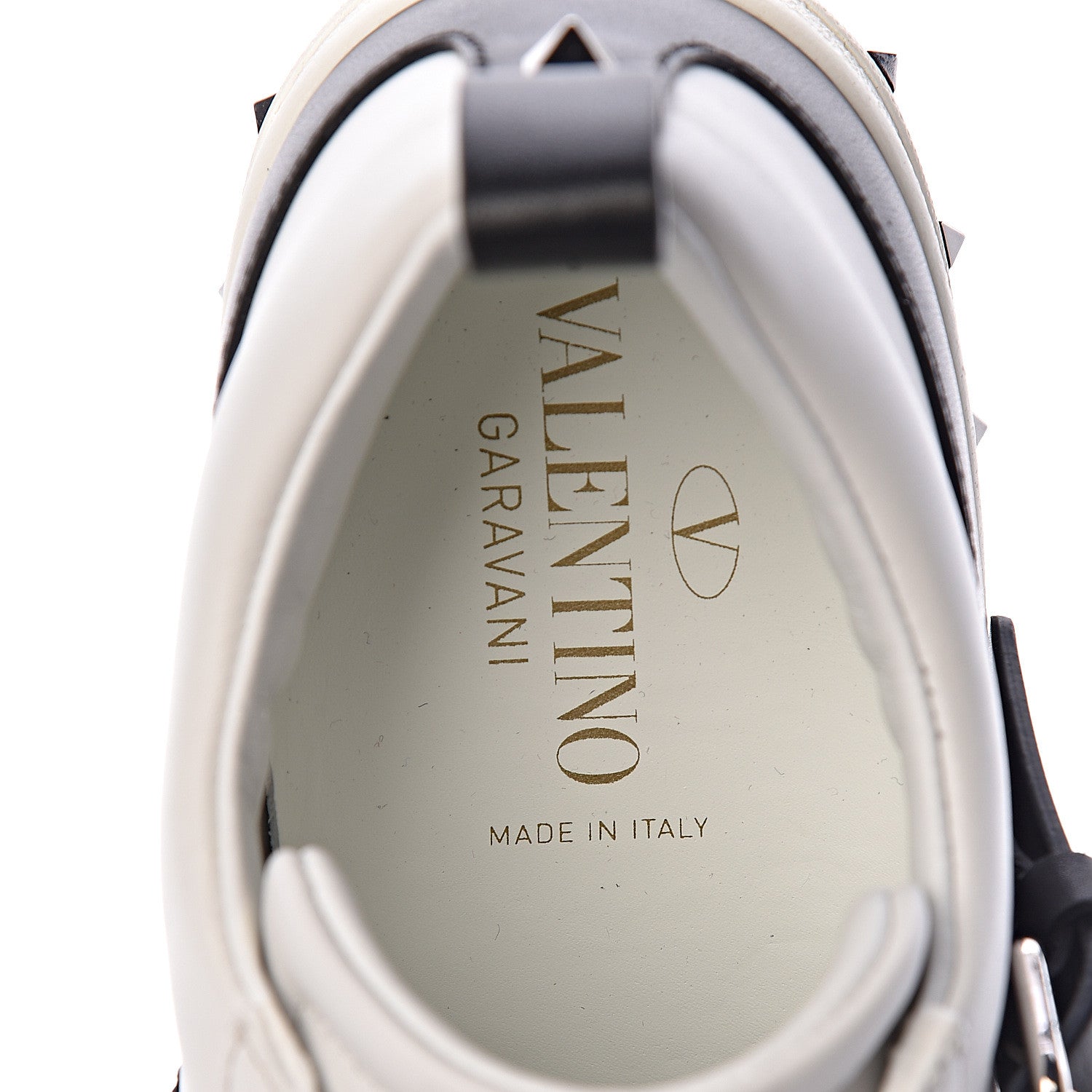 Valentino Garavani Calfskin Womens V Punk Low Top Sneakers 37 White Black 5 of 8