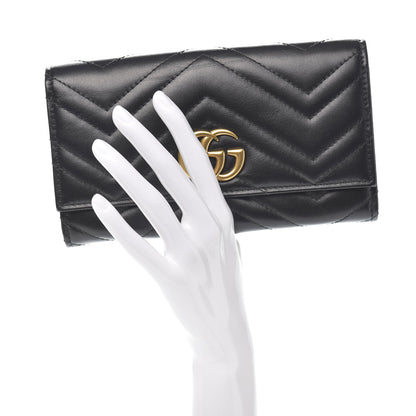 Gucci Calfskin Matelasse GG Marmont Continental Wallet Black 2 of 9