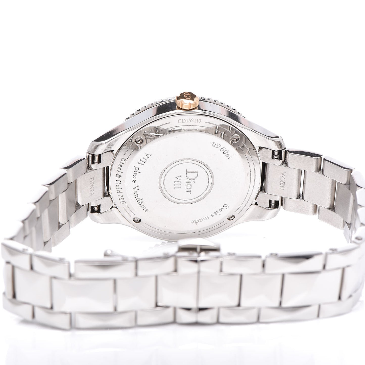 Stainless Steel 18K Rose Gold Diamond Mother of Pearl 32mm Dior VIII Montaigne Quartz Watch
