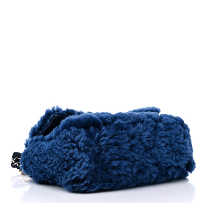 Chanel Shearling Sheepskin Medium Chanel 19 Flap Blue 4 of 10