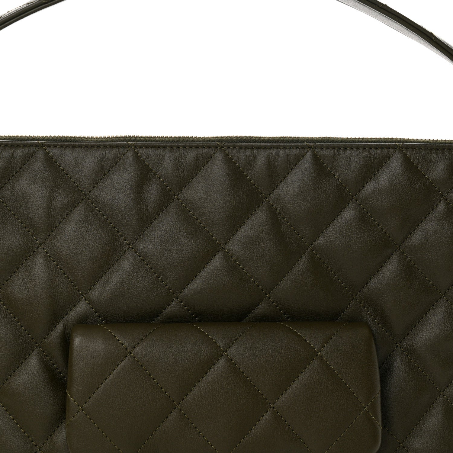 Chanel Calfskin Quilted Coco Mellow Hobo Khaki 8 of 12