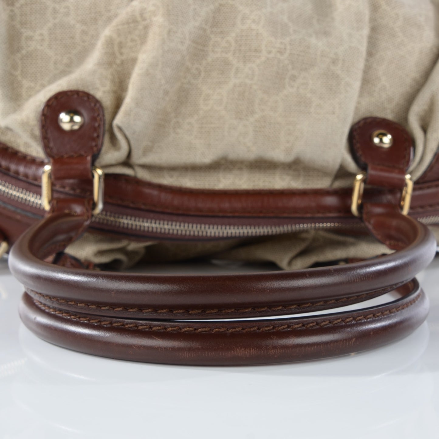 Monogram Cabinato Medium Sukey Boston Brown