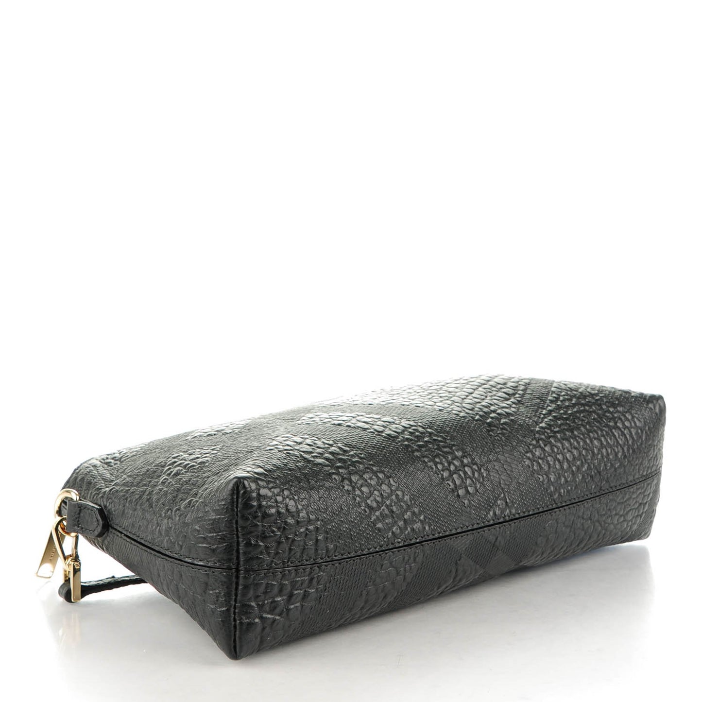 Signature Grain Calfskin Check Embossed Small Chichester Crossbody Clutch Bag Black