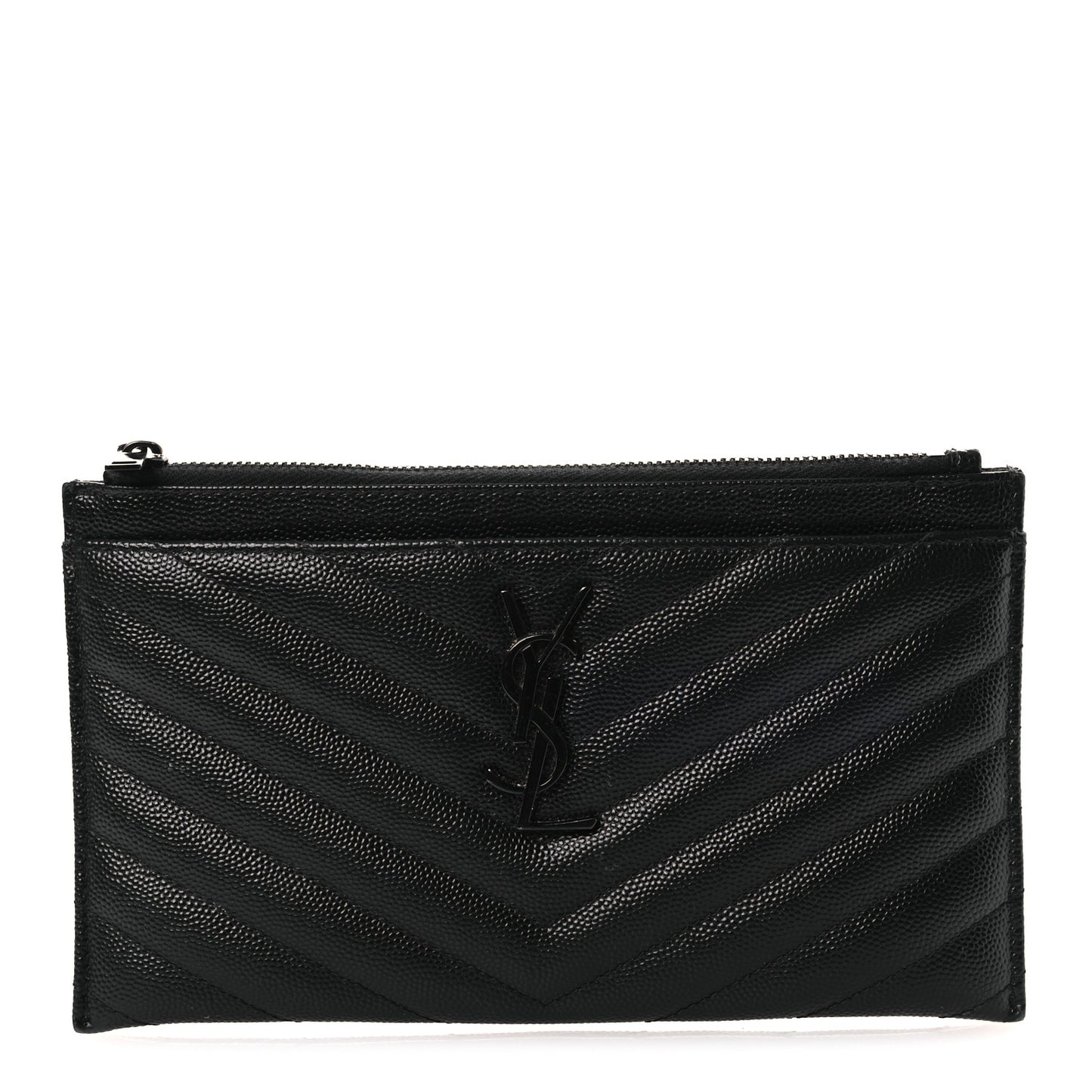 Grain De Poudre Chevron Monogram Bill Pouch Black