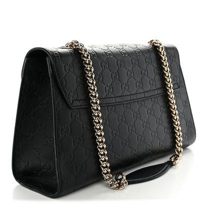 Gucci Guccissima Medium Emily Chain Shoulder Bag Black 3 of 15