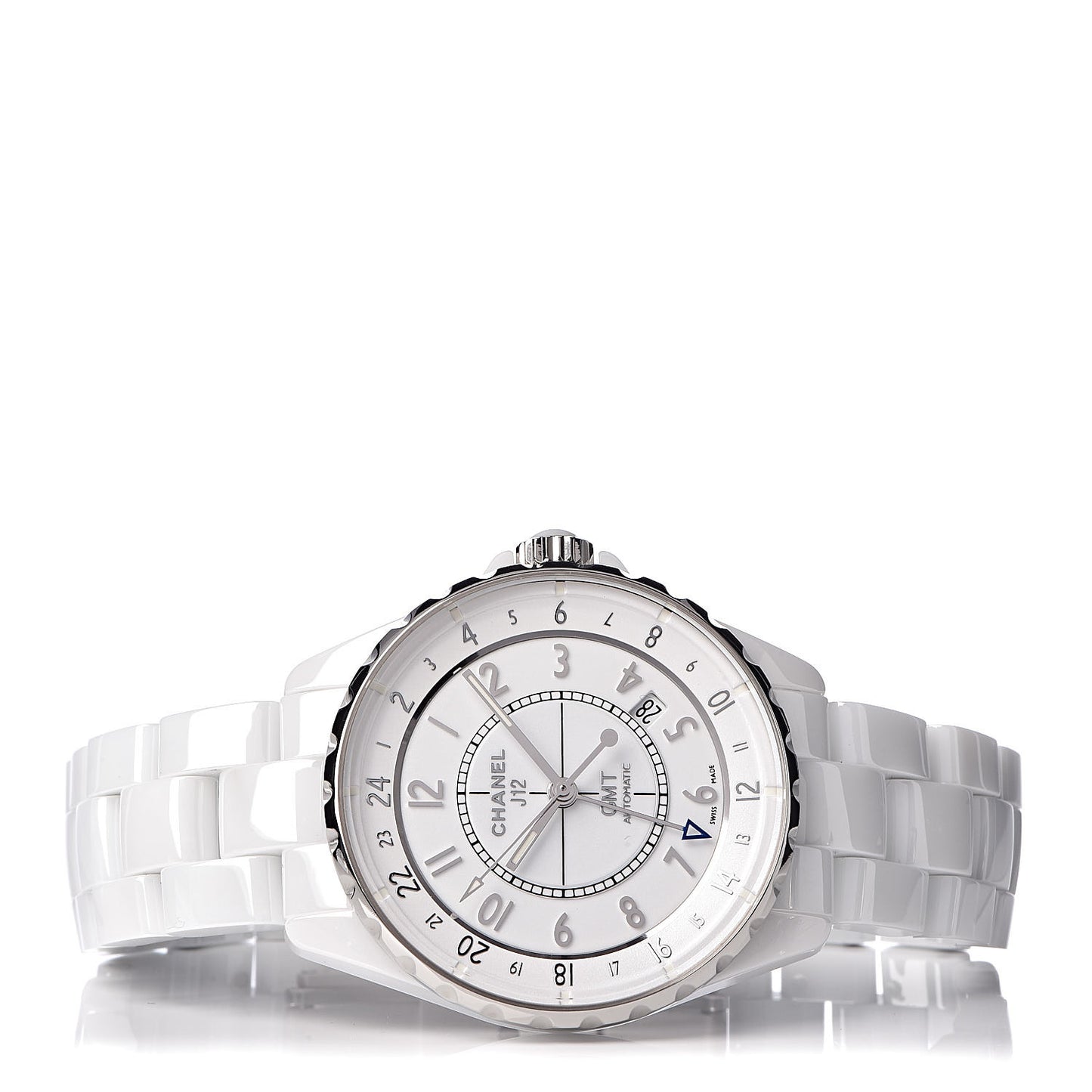 Stainless Steel Ceramic 38mm J12 GMT Automatic Watch White