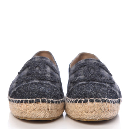 Chanel Flannel CC Espadrilles 38 Dark Grey Black 2 of 13