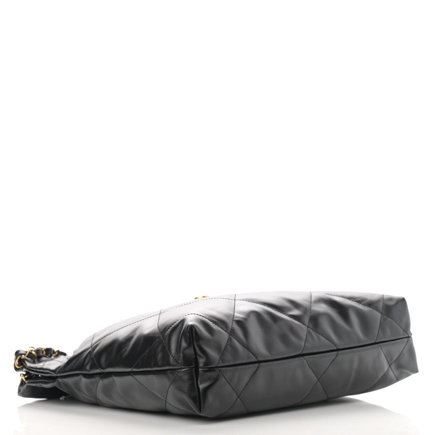 Shiny Calfskin Quilted Small Chanel 22 Black