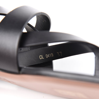 Christian Dior Calfskin Up Thong Sandal 37 Black 8 of 9