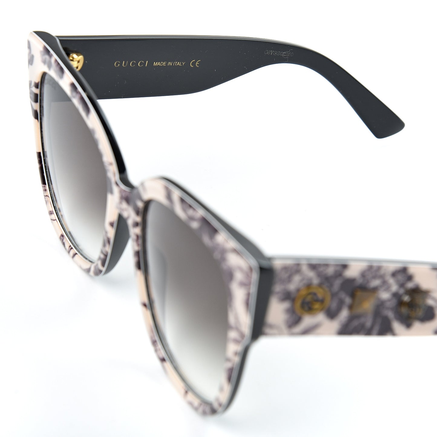 Acetate Herbarium Print Square Frame Sunglasses GG0059S White