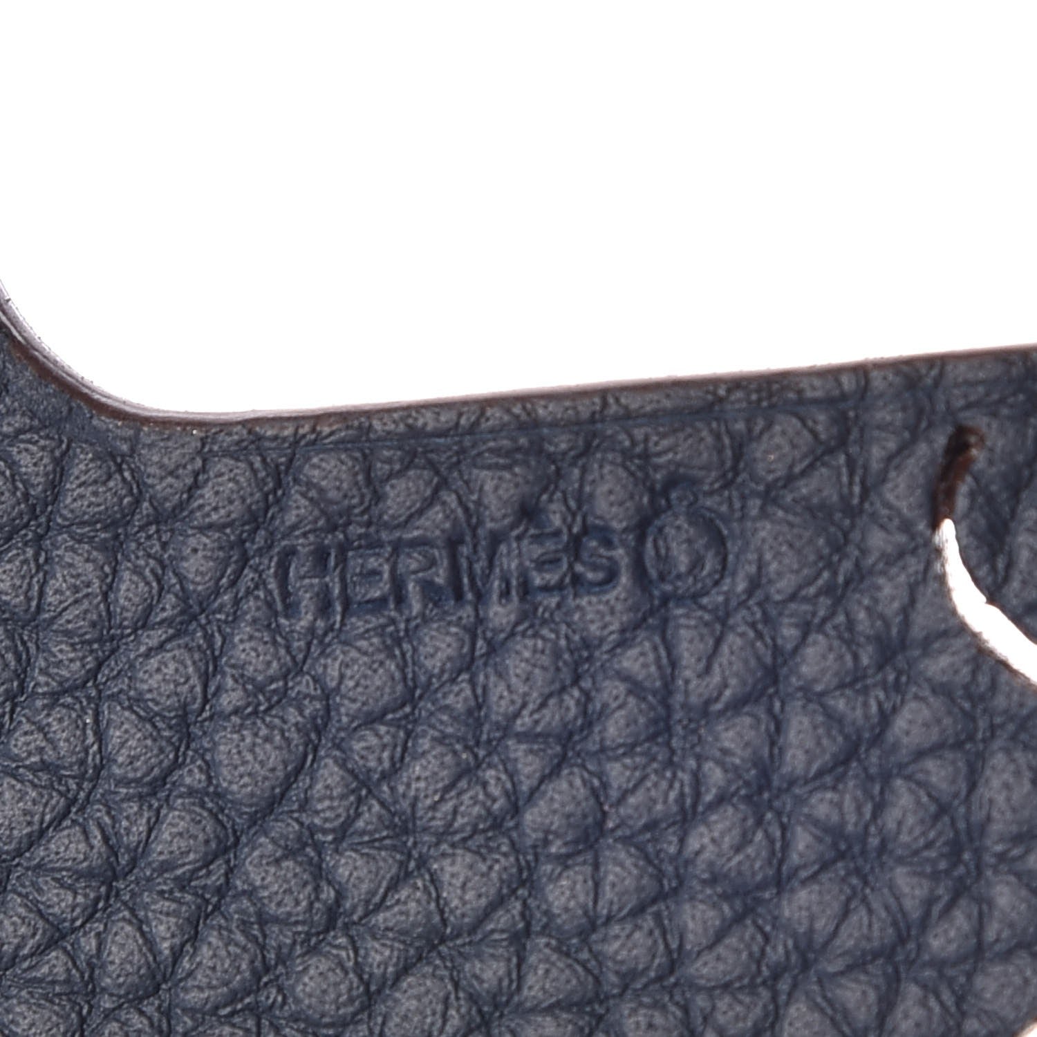 Hermes Taurillon Clemence Epsom Petit H Gingerbread Bag Charm Chocolate 3 of 4