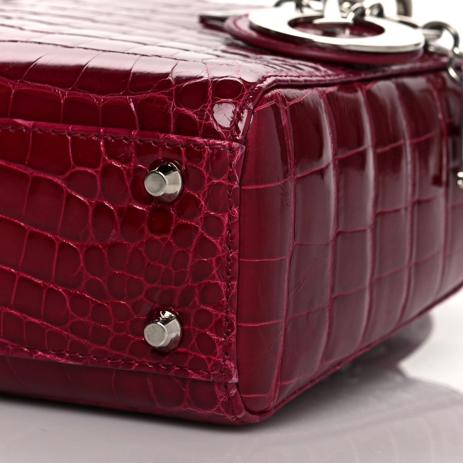 Christian Dior Alligator Mini Lady Dior Dark Pink 9 of 9