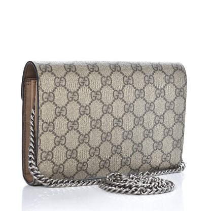 Gucci GG Supreme Monogram Mini Dionysus Chain Wallet Beige Taupe 3 of 8