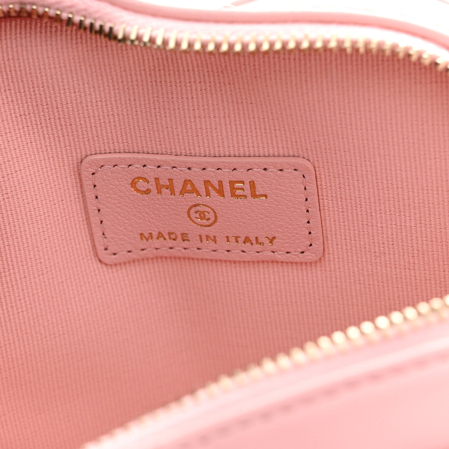 Lambskin Quilted CC In Love Heart Clutch With Chain Light Pink