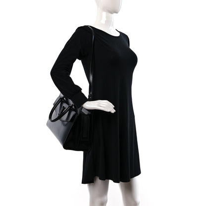 Saint Laurent Shiny Calfskin Medium Uptown Tote Black 2 of 8