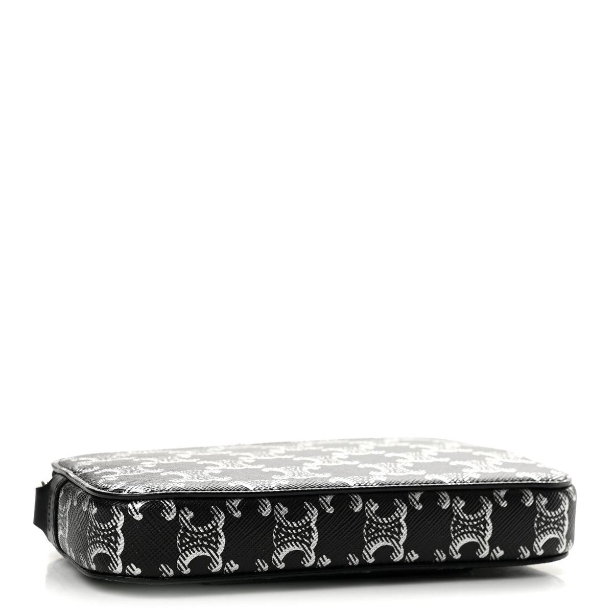 Triomphe Canvas Horizontal Pouch Silver Black