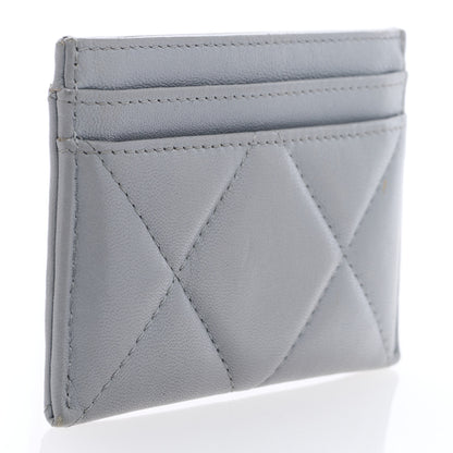 Chanel Lambskin Quilted Chanel 19 Card Holder Grey 3 of 8