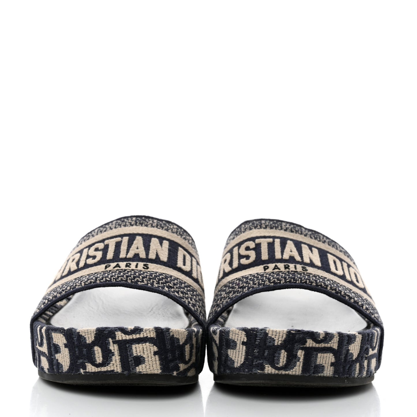 Oblique D-Way Platform Slide Sandals 40 Deep Blue