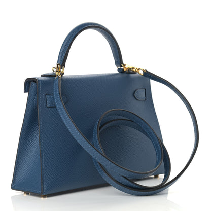 Hermes Epsom Mini Kelly Sellier 20 Deep Blue 3 of 35