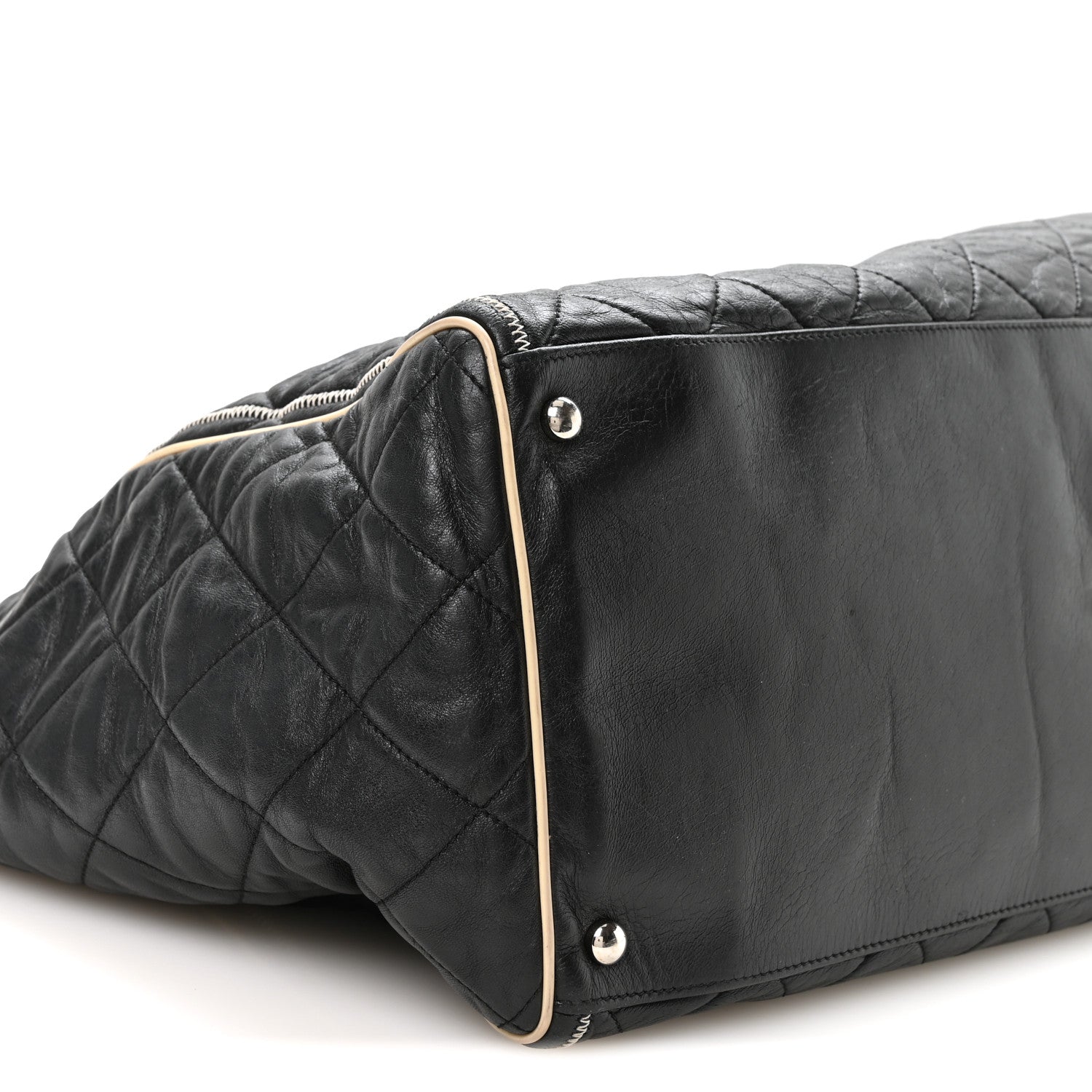 Chanel Lambskin Quilted Large East West Tote Black 8 of 9