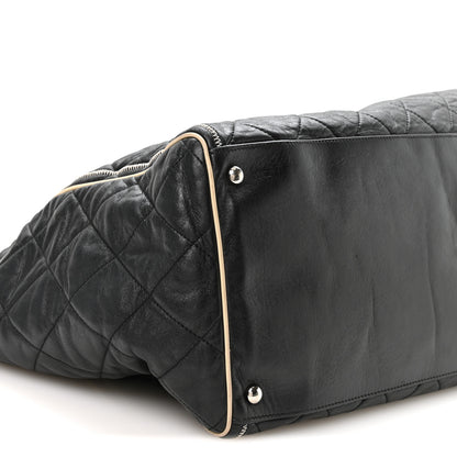 Chanel Lambskin Quilted Large East West Tote Black 8 of 9