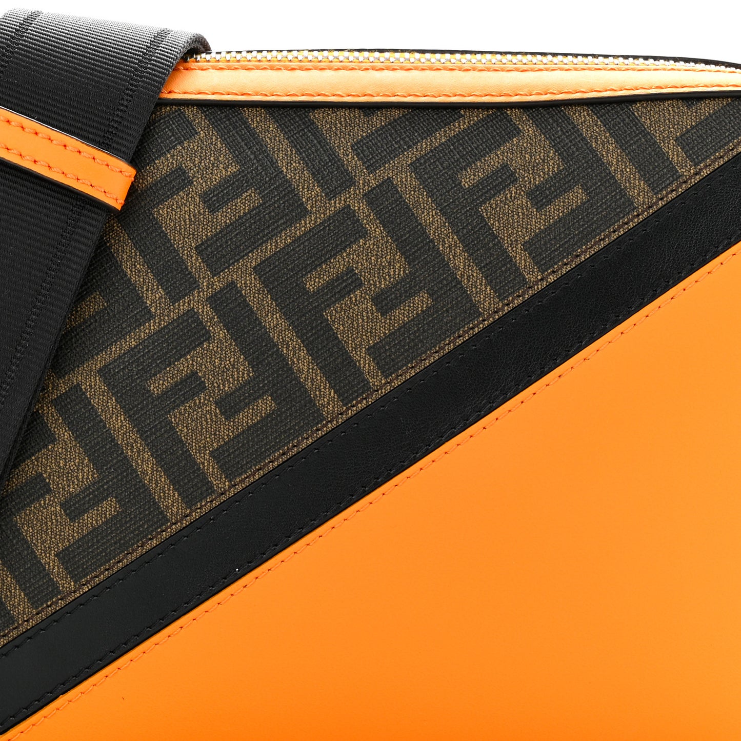 Glazed Fabric Vitello Liberty Century Logo FF 1974 Diagonal Medium Camera Case