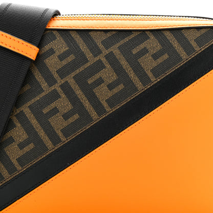 Fendi Glazed Fabric Vitello Liberty Century Logo FF 1974 Diagonal Medium Camera Case 8 of 10