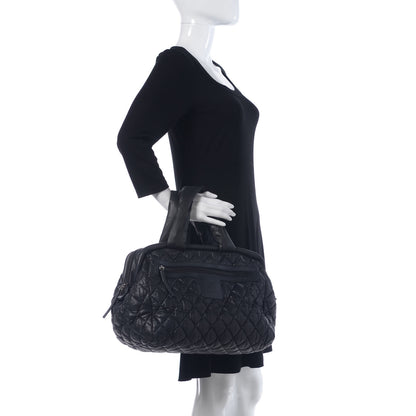 Chanel Nylon Quilted Coco Cocoon Bowler Black 2 of 13